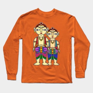 Folk art DEVOTEES OF KRISHNA Long Sleeve T-Shirt